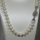 Collana perle acqua dolce mm 8.5 / 9.0 con chiusura argento